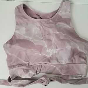 Buffbunny Meta Pink Quartz Tie Back Crop Top Sports Bra XXL